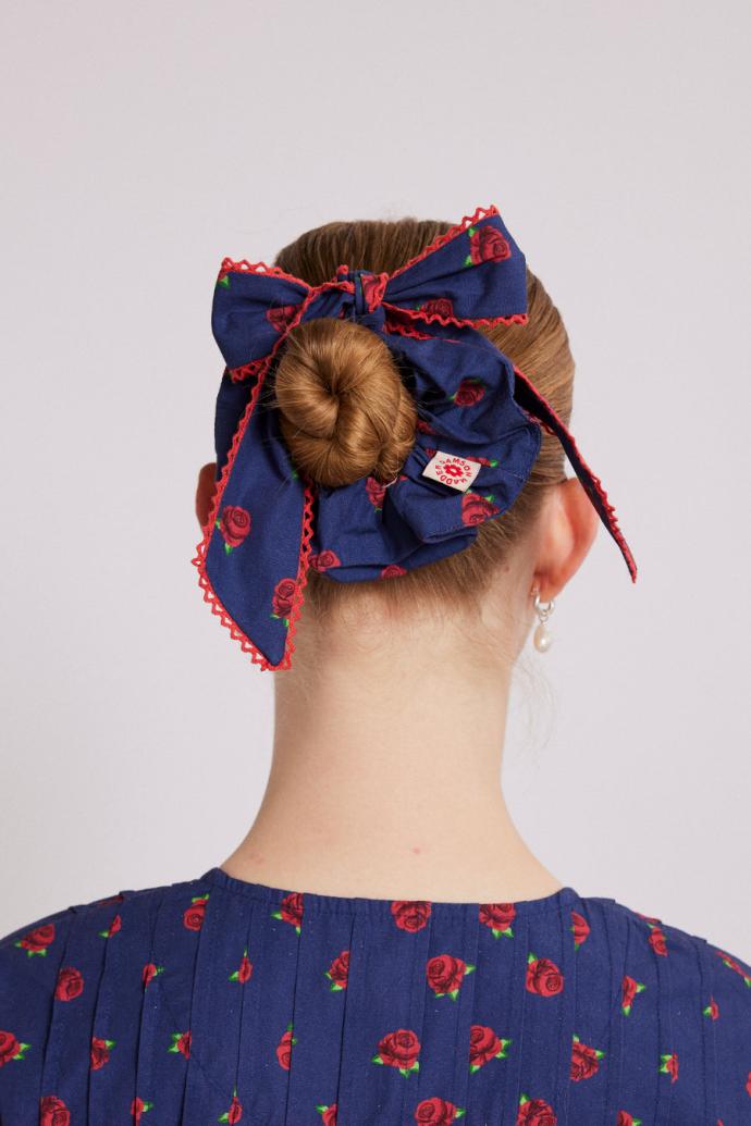 Hair Accessories | Women Damson Madder Bow Scrunchie In Rose Print