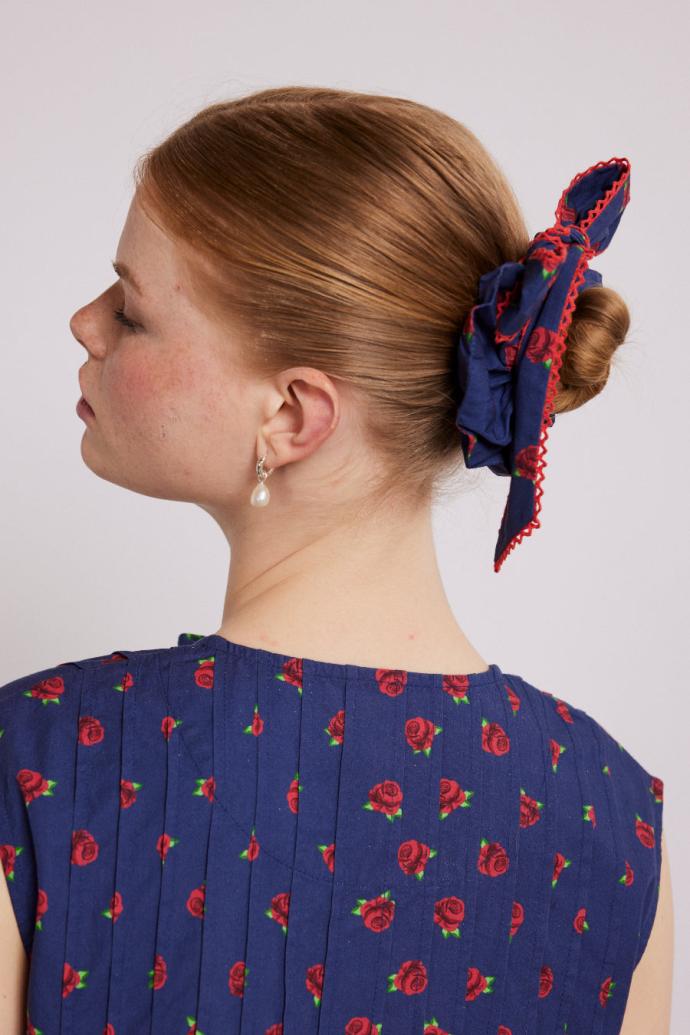 Hair Accessories | Women Damson Madder Bow Scrunchie In Rose Print