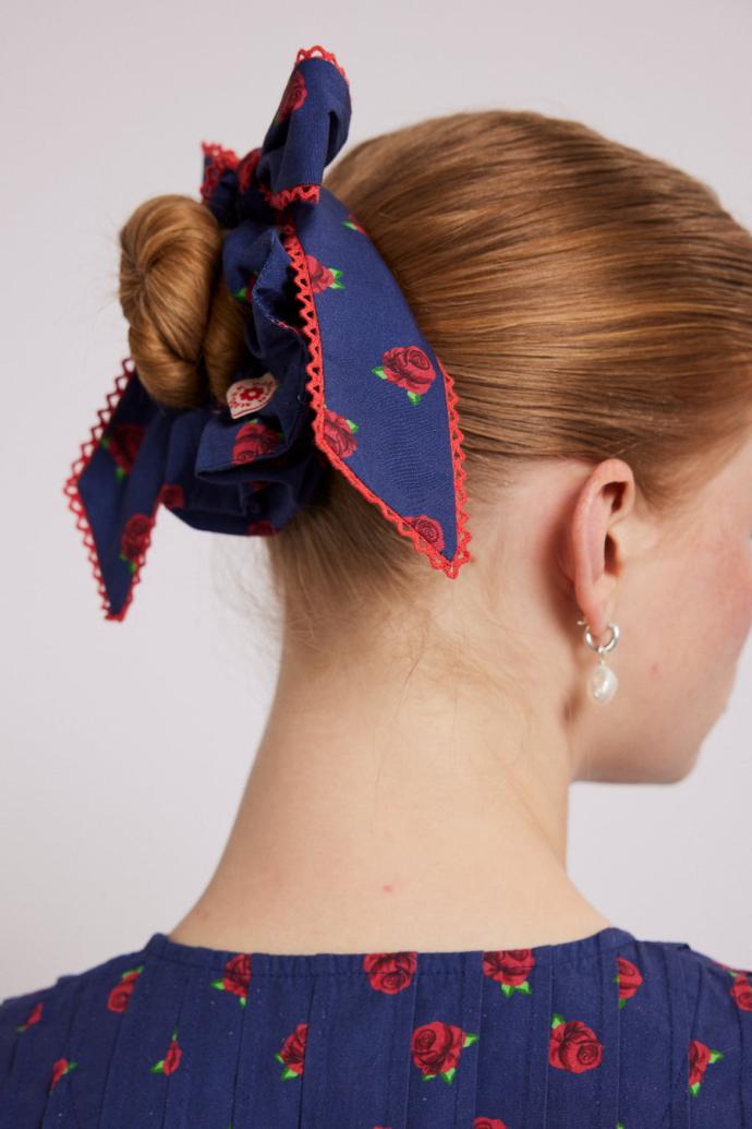 Hair Accessories | Women Damson Madder Bow Scrunchie In Rose Print