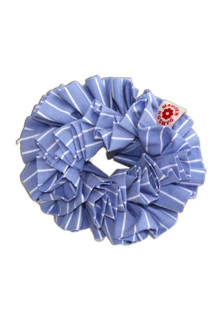 Hair Accessories | Women Damson Madder Garter Scrunchie - Blue And White Stripe
