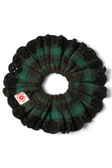 Hair Accessories | Women Damson Madder Green Check Broderie Scrunchie