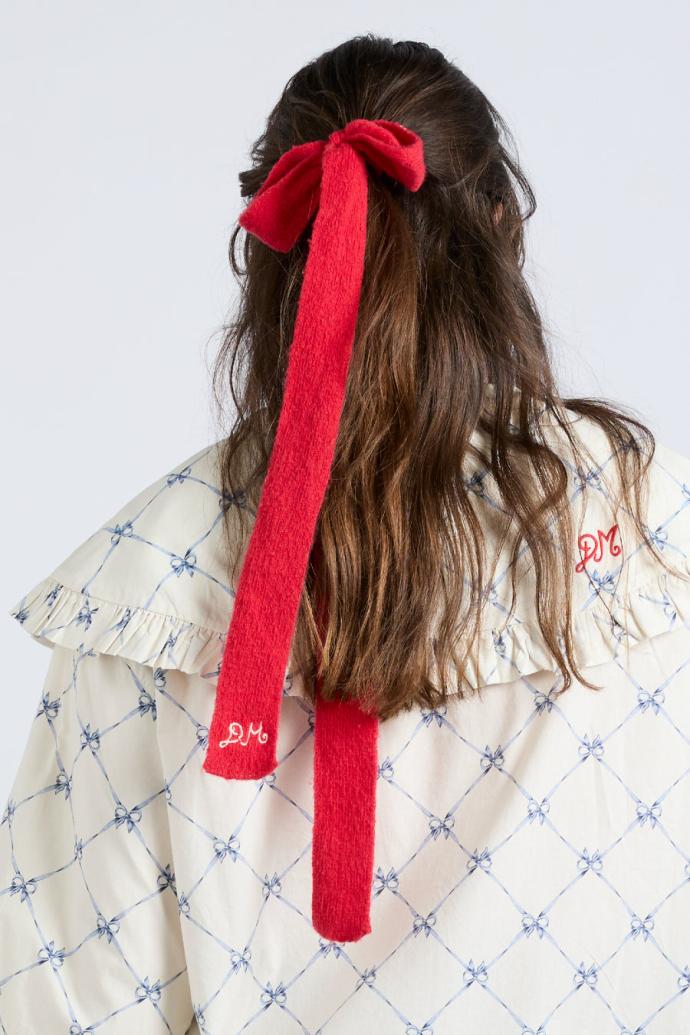 Hair Accessories | Women Damson Madder Knitted Hair Bow