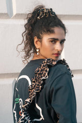 Hair Accessories | Women Damson Madder Shirred Garter Scrunchie In Leopard