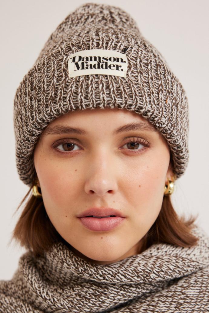 Hats | Women Damson Madder Flecked Yarn Beanie - Chocolate