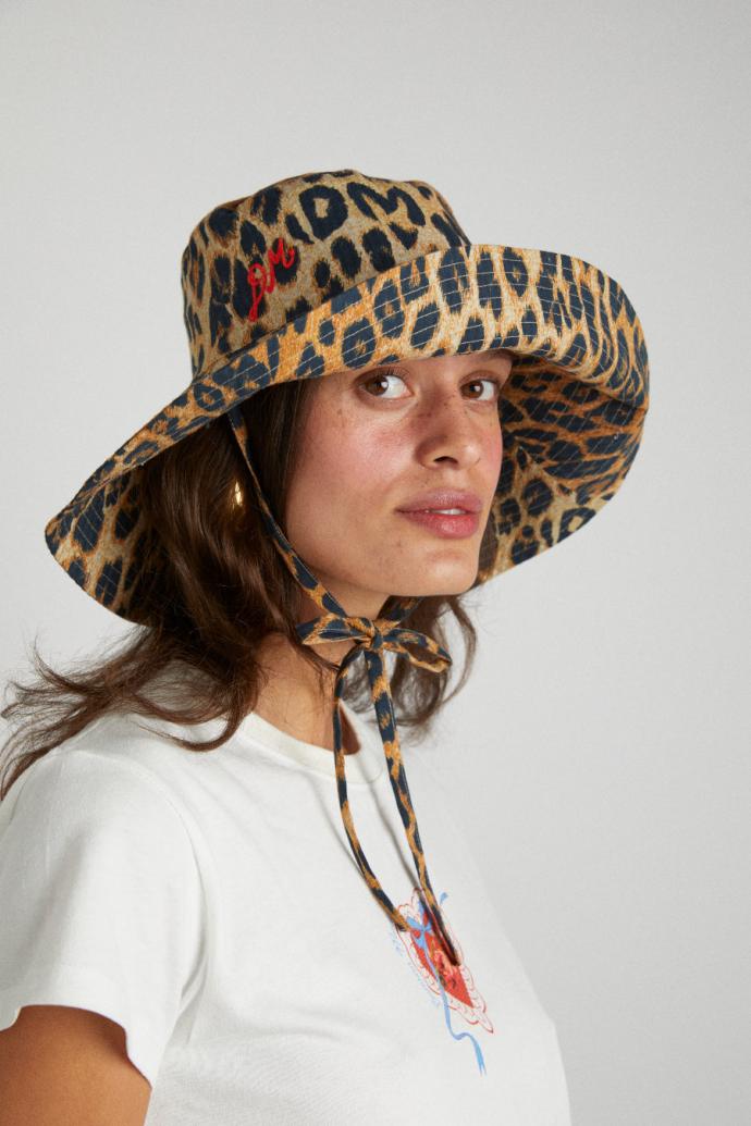 Hats | Women Damson Madder Leopard Print Sunhat