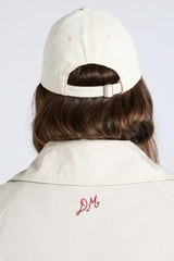 Hats | Women Damson Madder Smiley Cap In Natural With Red Embroidery