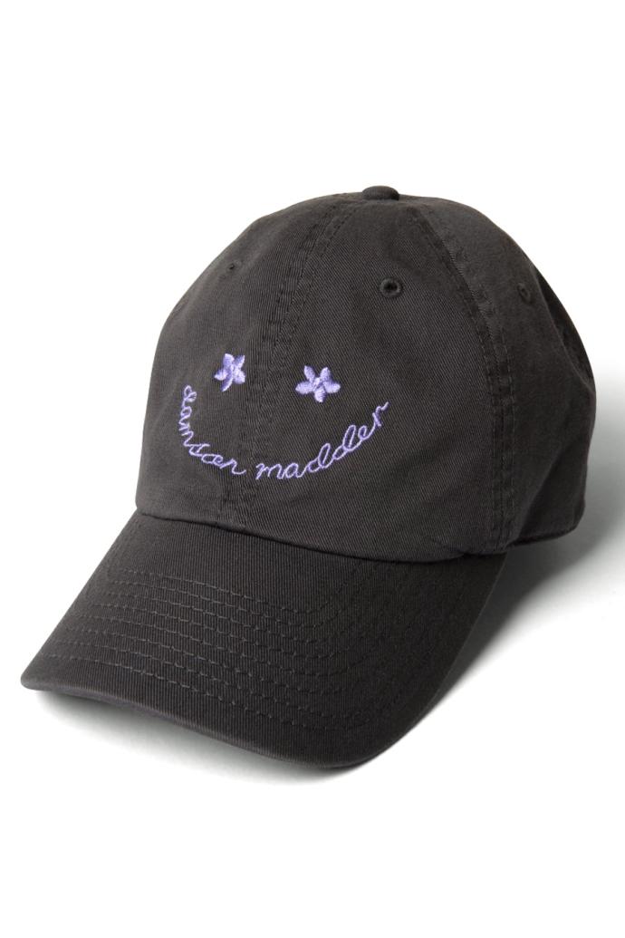Hats | Women Damson Madder Smiley Cap With Lilac Embroidery - Web Exclusive
