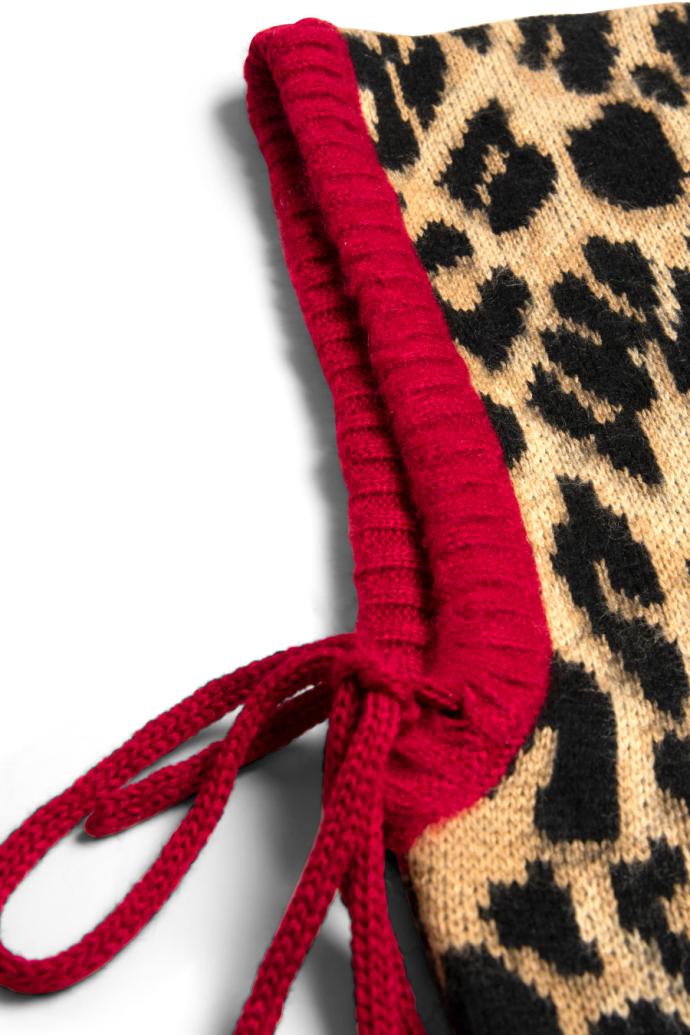 Hoods | Women Damson Madder Hood In Leopard With Red Tie