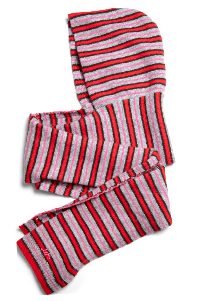 Hoods | Women Damson Madder Hooded Scarf In Stripe