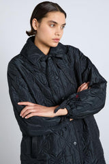 Jackets &amp; Coats | Women Damson Madder Aubrey Quilted Coat- Black Bows