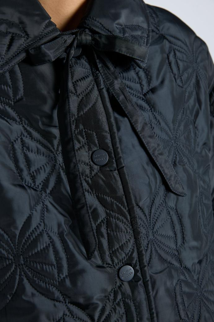 Jackets &amp; Coats | Women Damson Madder Aubrey Quilted Coat- Black Bows