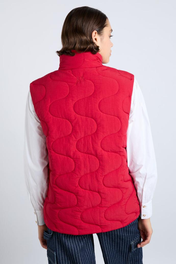 Jackets &amp; Coats | Women Damson Madder Celeste Gilet - Chilli Red