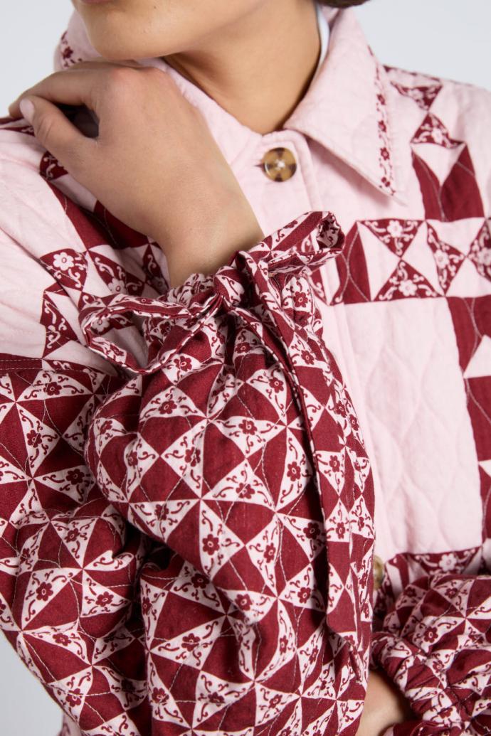 Jackets &amp; Coats | Women Damson Madder Dahlia Quilted Coat - Patchwork