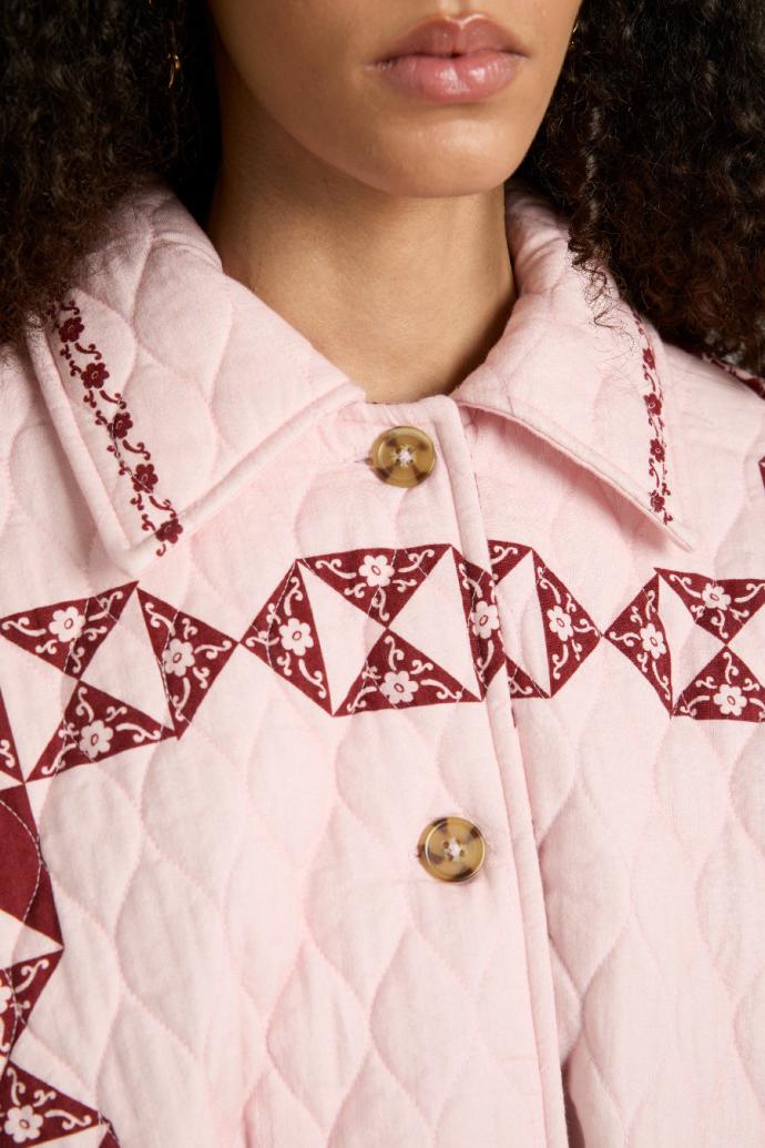 Jackets &amp; Coats | Women Damson Madder Dahlia Quilted Coat - Patchwork