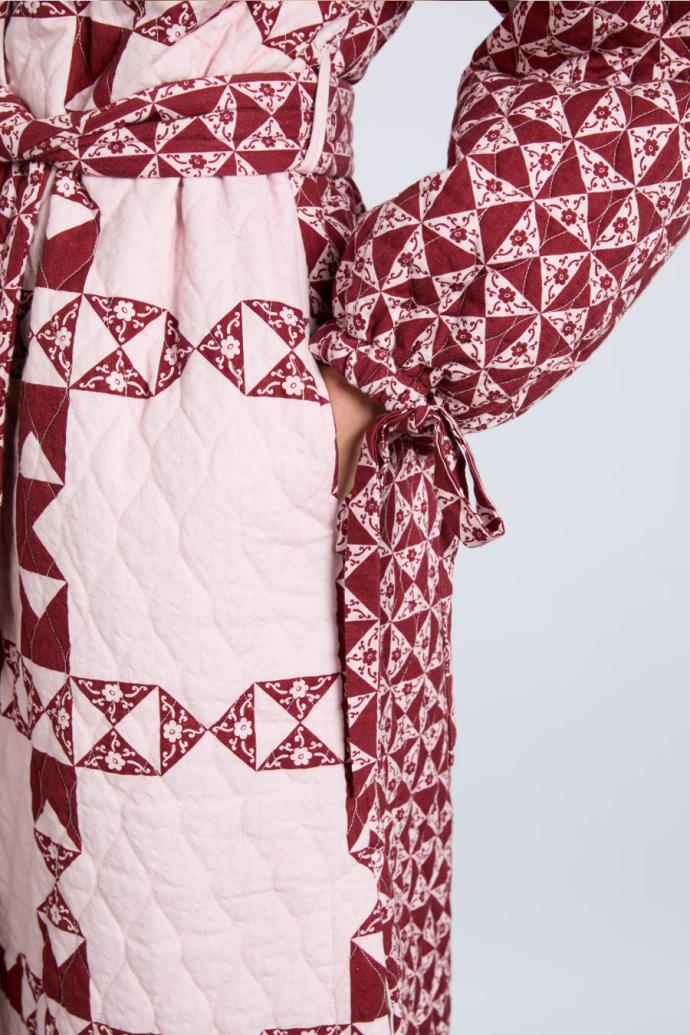 Jackets &amp; Coats | Women Damson Madder Dahlia Quilted Coat - Patchwork