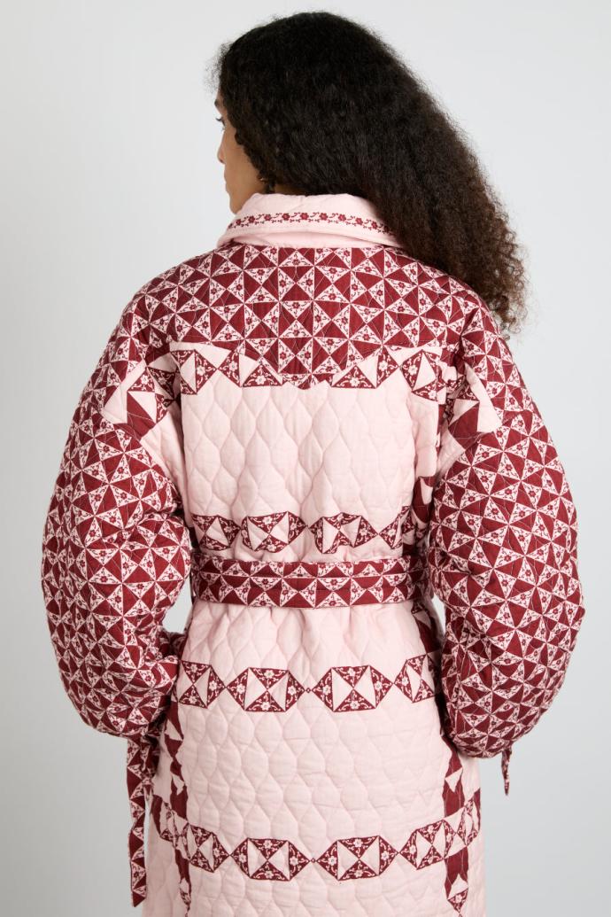 Jackets &amp; Coats | Women Damson Madder Dahlia Quilted Coat - Patchwork