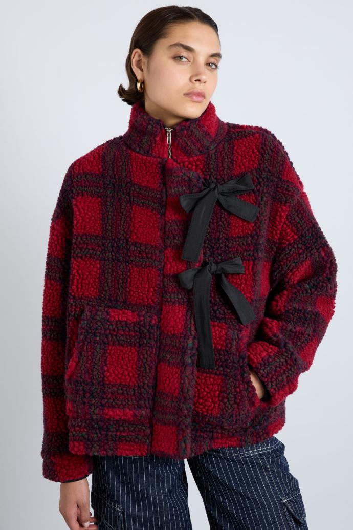 Jackets &amp; Coats | Women Damson Madder Ingrid Borg Jacket - Red Check