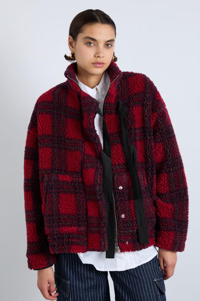 Jackets &amp; Coats | Women Damson Madder Ingrid Borg Jacket - Red Check