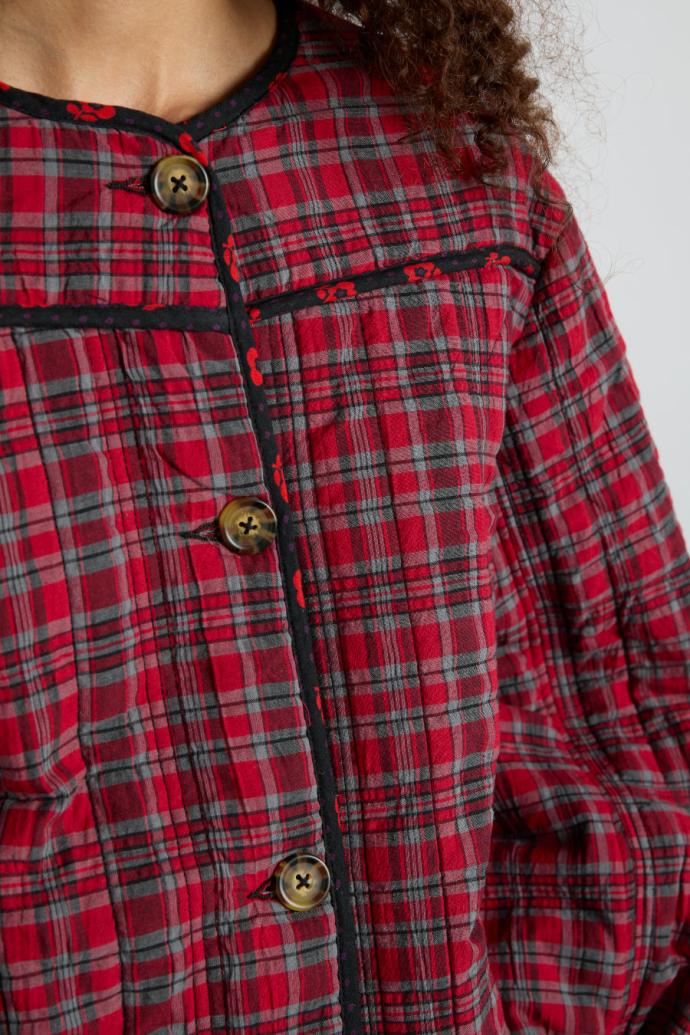 Jackets &amp; Coats | Women Damson Madder Macy Quilted Jacket - Red Check