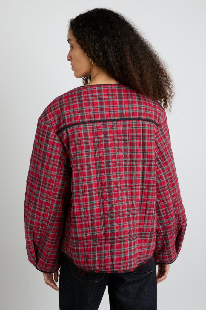 Jackets &amp; Coats | Women Damson Madder Macy Quilted Jacket - Red Check