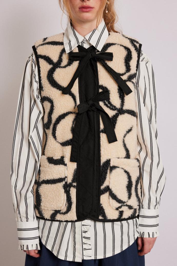 Jackets &amp; Coats | Women Damson Madder Marta Borg Gilet - Bows