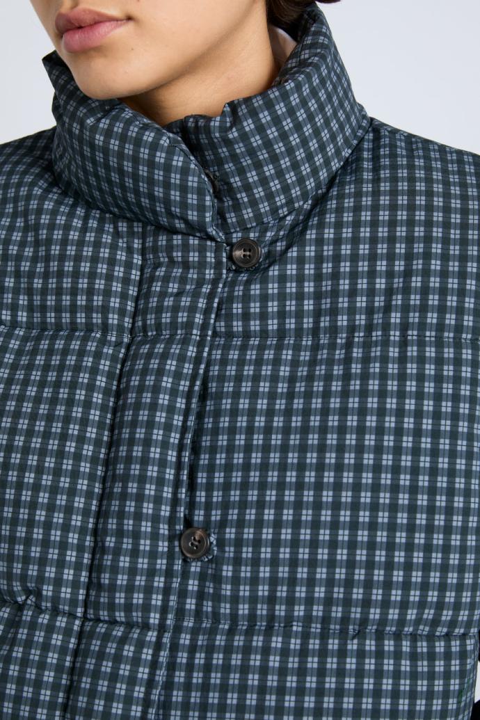 Jackets &amp; Coats | Women Damson Madder Pearl Check Puffer - Navy Gingham