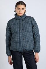 Jackets &amp; Coats | Women Damson Madder Pearl Check Puffer - Navy Gingham