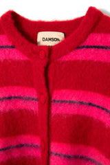 Knitwear | Women Damson Madder Cece Stripe Cardigan - Red &amp; Pink Stripe