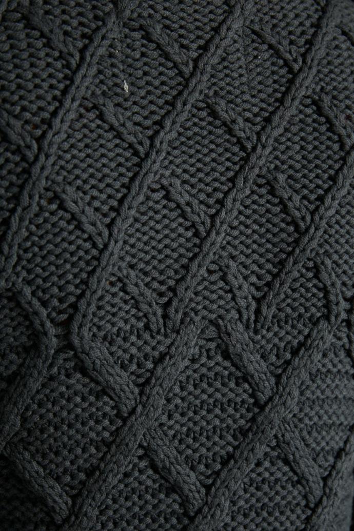 Knitwear | Women Damson Madder Grandpa Cardigan - Charcoal Cable