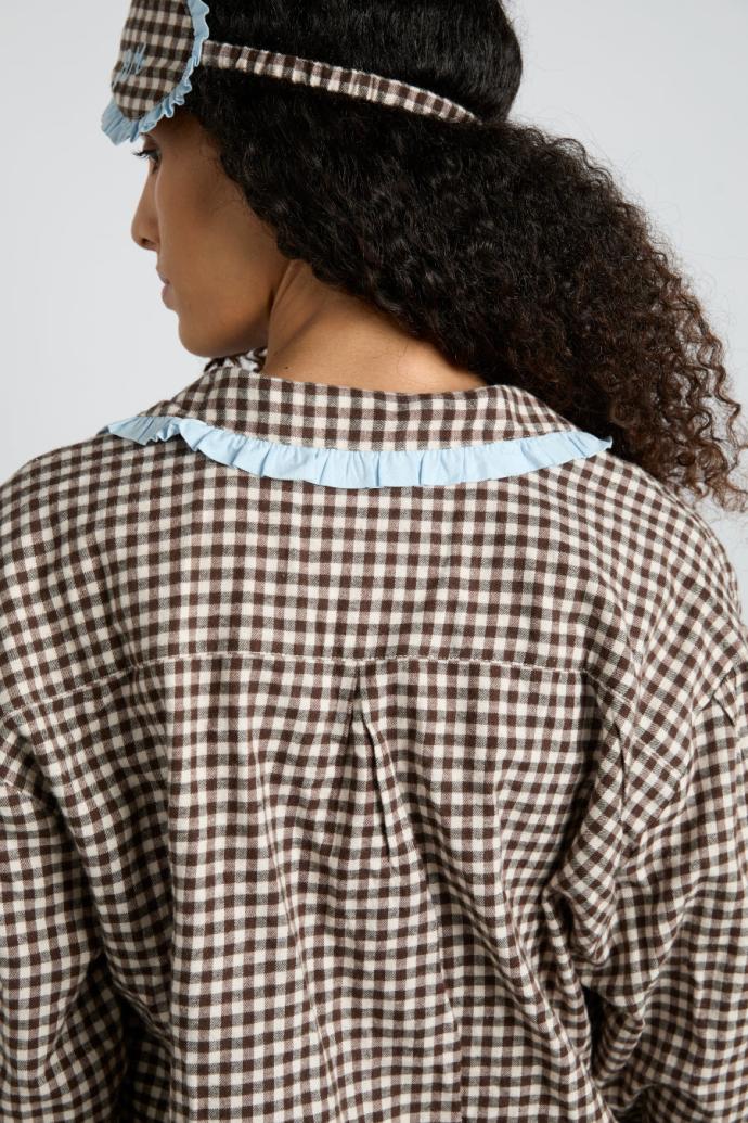 Nightwear | Women Damson Madder Antonia Pj Set- Brown Gingham