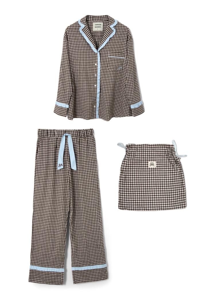 Nightwear | Women Damson Madder Antonia Pj Set- Brown Gingham