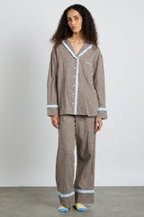 Nightwear | Women Damson Madder Antonia Pj Set- Brown Gingham