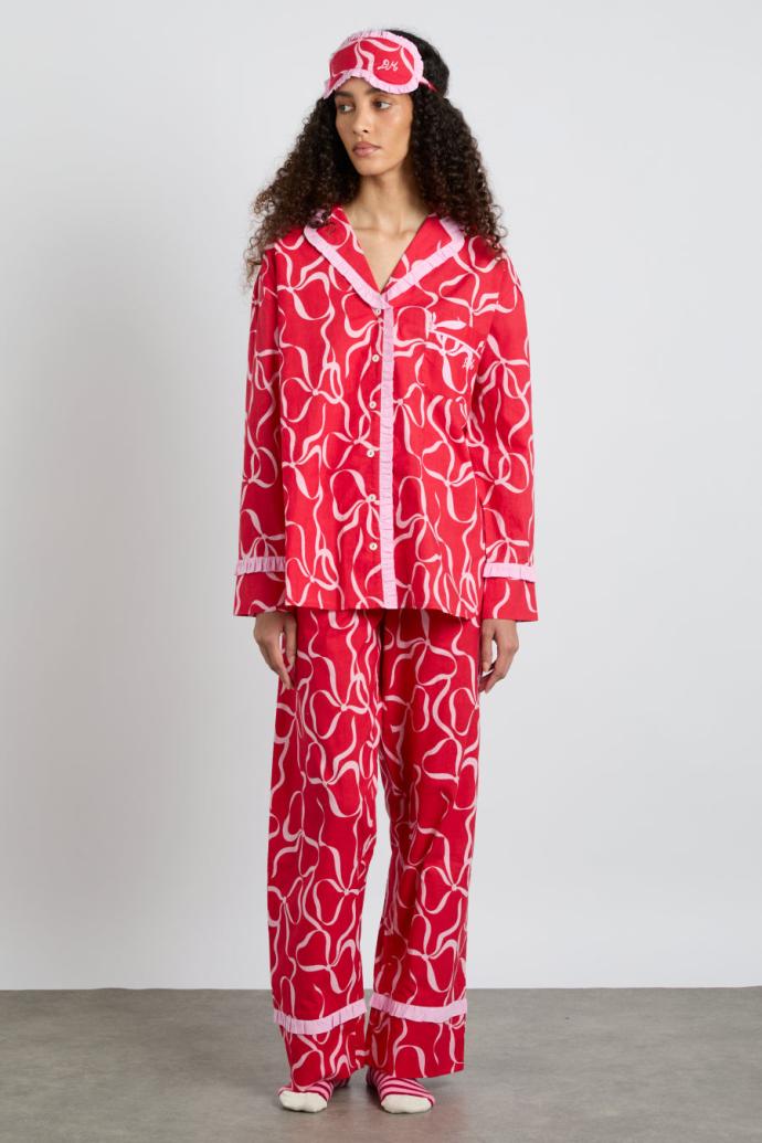 Nightwear | Women Damson Madder Antonia Pj Set- Red Bows
