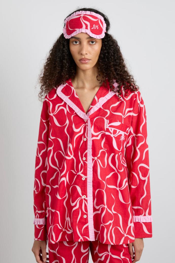 Nightwear | Women Damson Madder Antonia Pj Set- Red Bows
