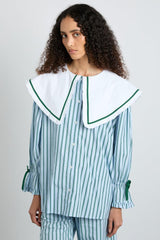 Nightwear | Women Damson Madder Barbara Pj Set- Blue Stripe