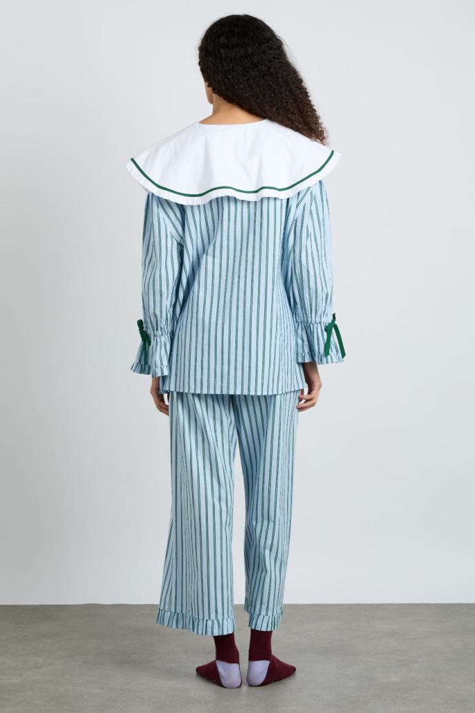 Nightwear | Women Damson Madder Barbara Pj Set- Blue Stripe