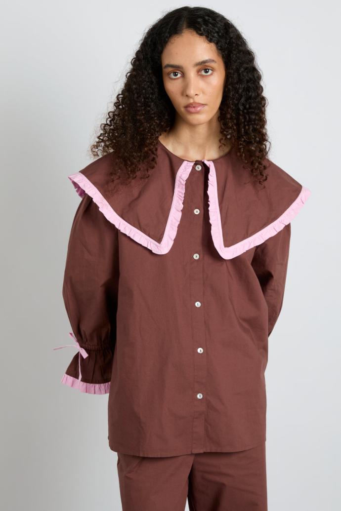 Nightwear | Women Damson Madder Barbara Pj Set- Brown &amp; Pink