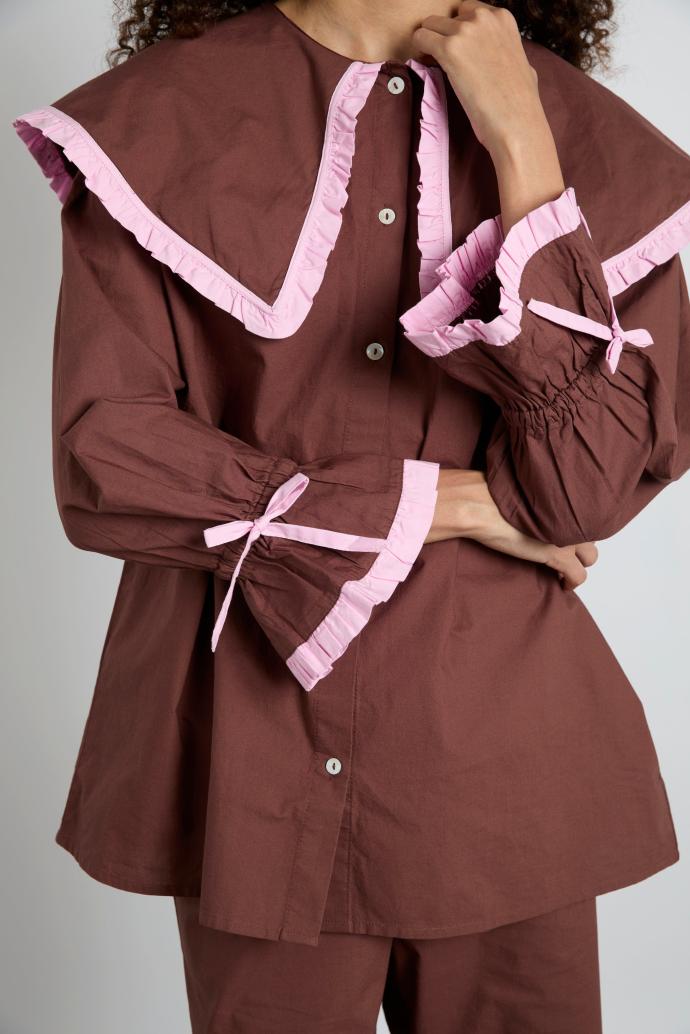 Nightwear | Women Damson Madder Barbara Pj Set- Brown &amp; Pink