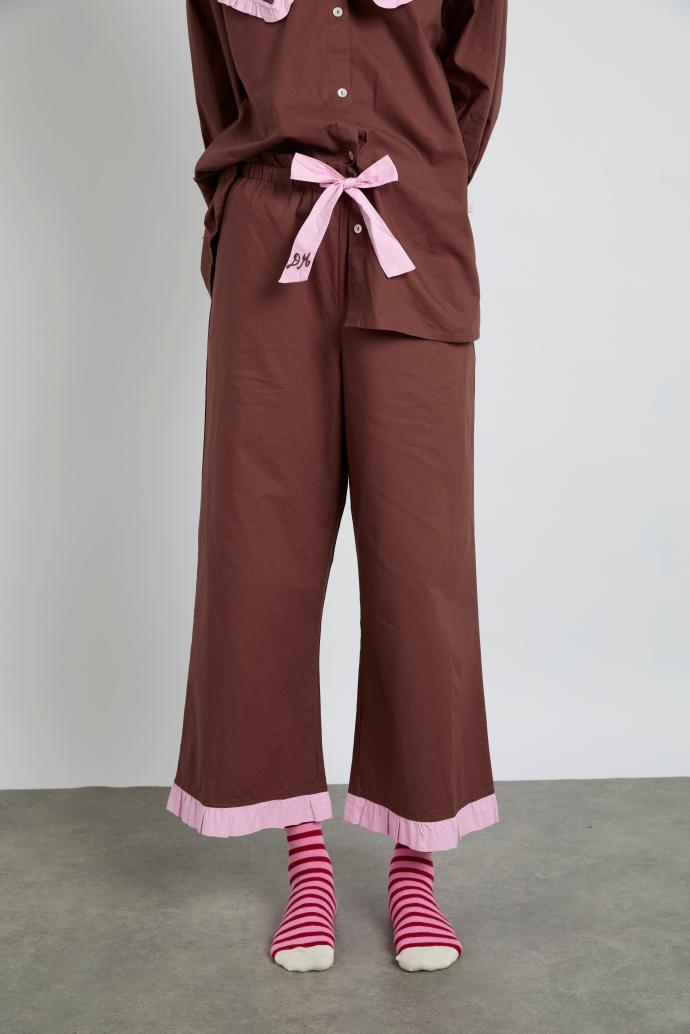 Nightwear | Women Damson Madder Barbara Pj Set- Brown &amp; Pink
