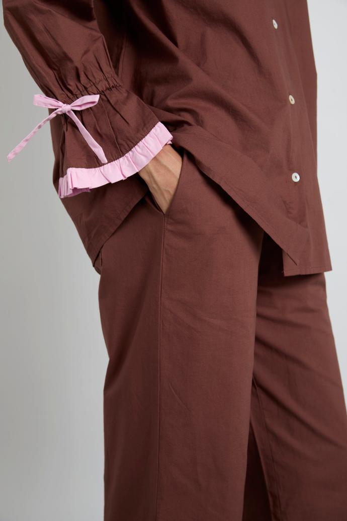 Nightwear | Women Damson Madder Barbara Pj Set- Brown &amp; Pink