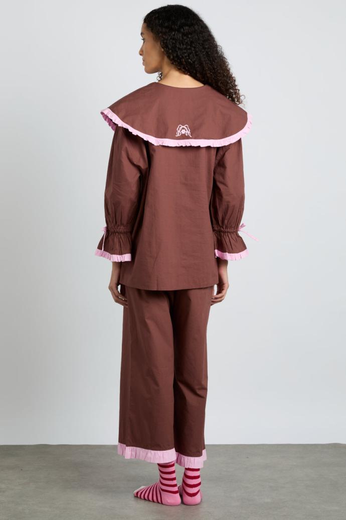 Nightwear | Women Damson Madder Barbara Pj Set- Brown &amp; Pink