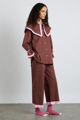 Nightwear | Women Damson Madder Barbara Pj Set- Brown &amp; Pink