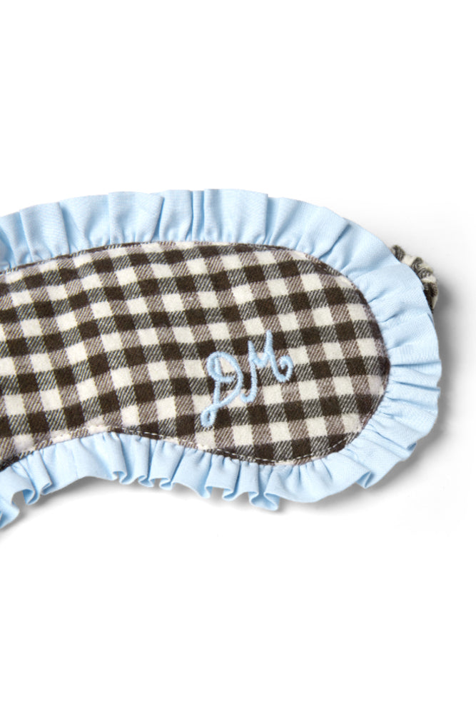 Nightwear | Women Damson Madder Damson Pj Eye Mask - Brown Gingham