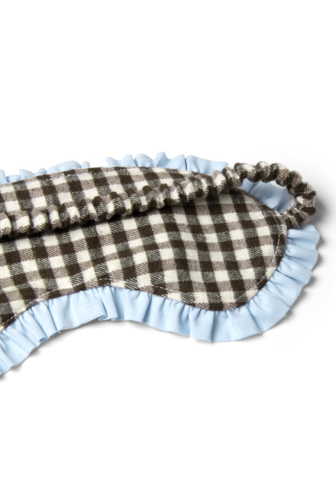 Nightwear | Women Damson Madder Damson Pj Eye Mask - Brown Gingham
