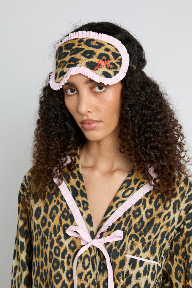 Nightwear | Women Damson Madder Damson Pj Eye Mask - Leopard