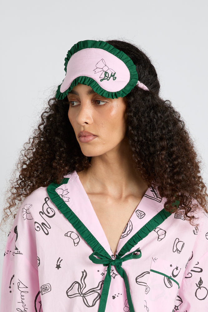 Nightwear | Women Damson Madder Damson Pj Eye Mask - Pink Symbols