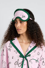 Nightwear | Women Damson Madder Damson Pj Eye Mask - Pink Symbols