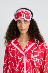 Nightwear | Women Damson Madder Damson Pj Eye Mask - Red Bows