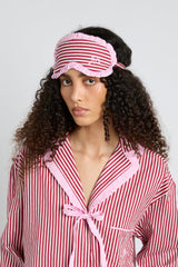 Nightwear | Women Damson Madder Damson Pj Eye Mask - Red Stripe