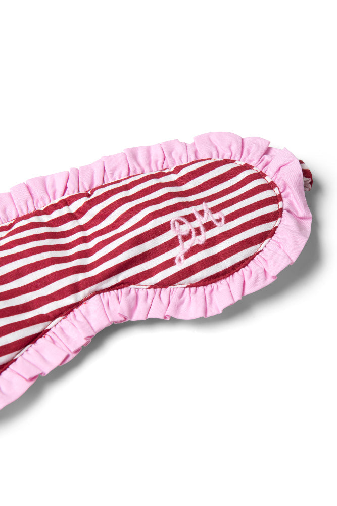 Nightwear | Women Damson Madder Damson Pj Eye Mask - Red Stripe